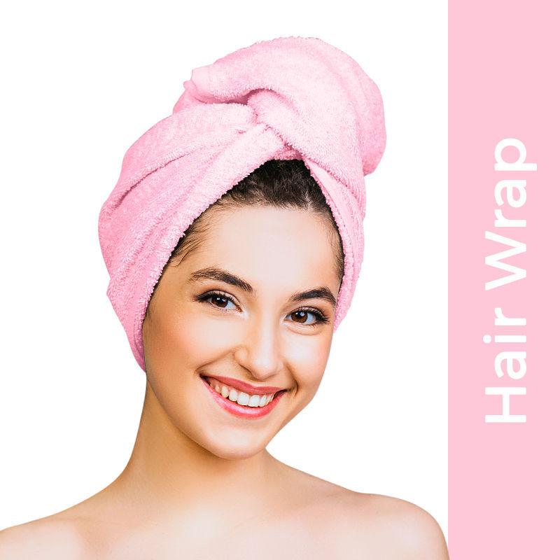 nykaa naturals microfiber hair wrap for frizz free & shiny hair - pink