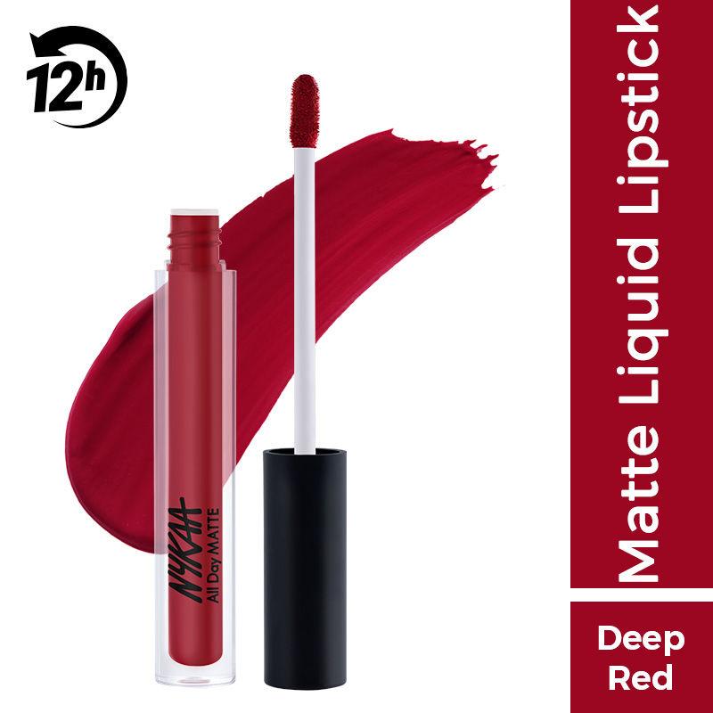 nykaa all day matte waterproof, transfer proof, mask proof, 12h liquid lipstick - boss babe