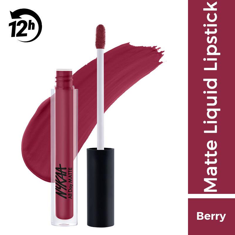 nykaa all day matte waterproof, transfer proof, mask proof, 12h liquid lipstick - girl gang