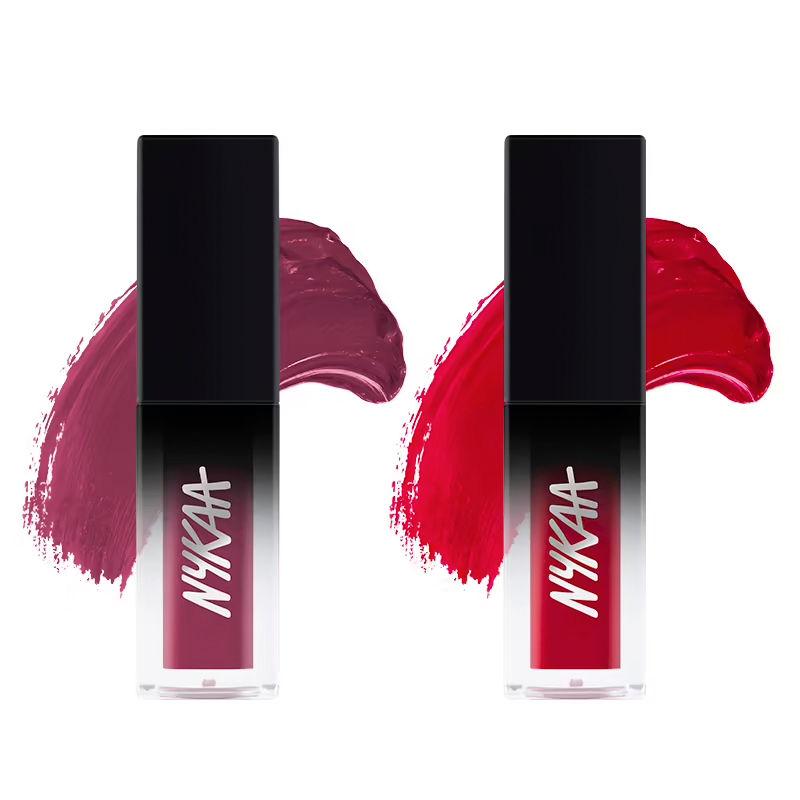 nykaa cosmetics get set matte liquid lipstick duo - g.o.a.t + lit