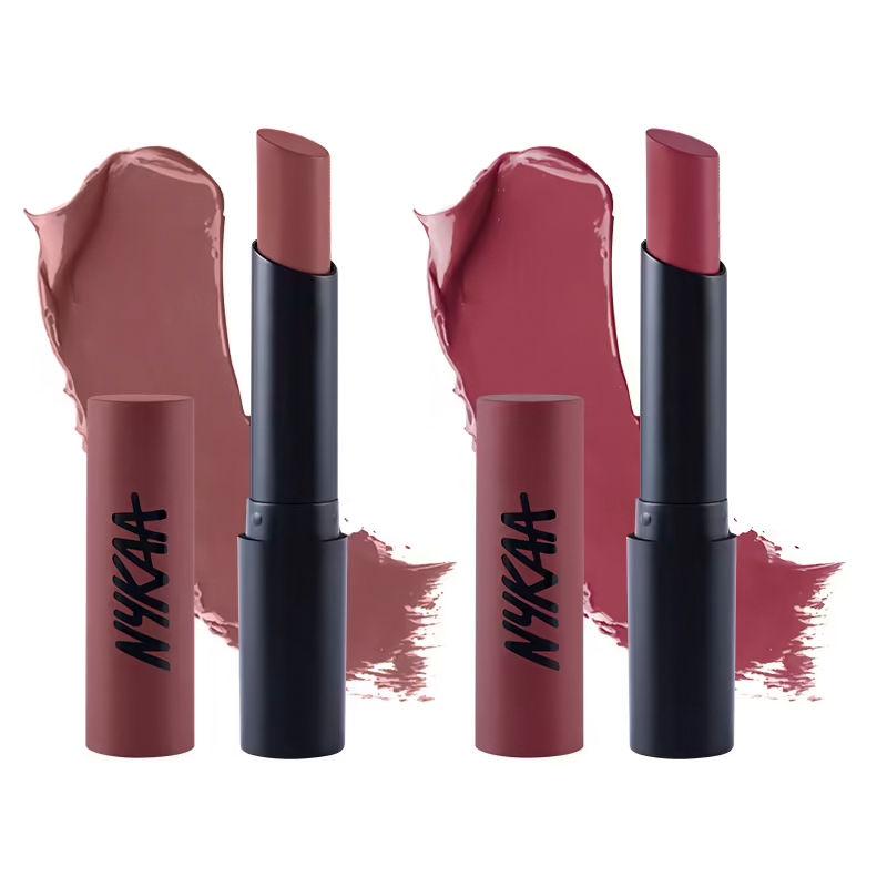 nykaa cosmetics paintstix matte lipstick nude combo - boho babe & flower power