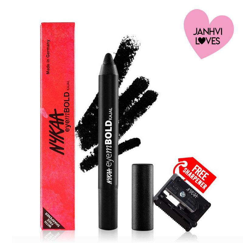 nykaa eyem bold kajal with free sharpener (deep black 001)