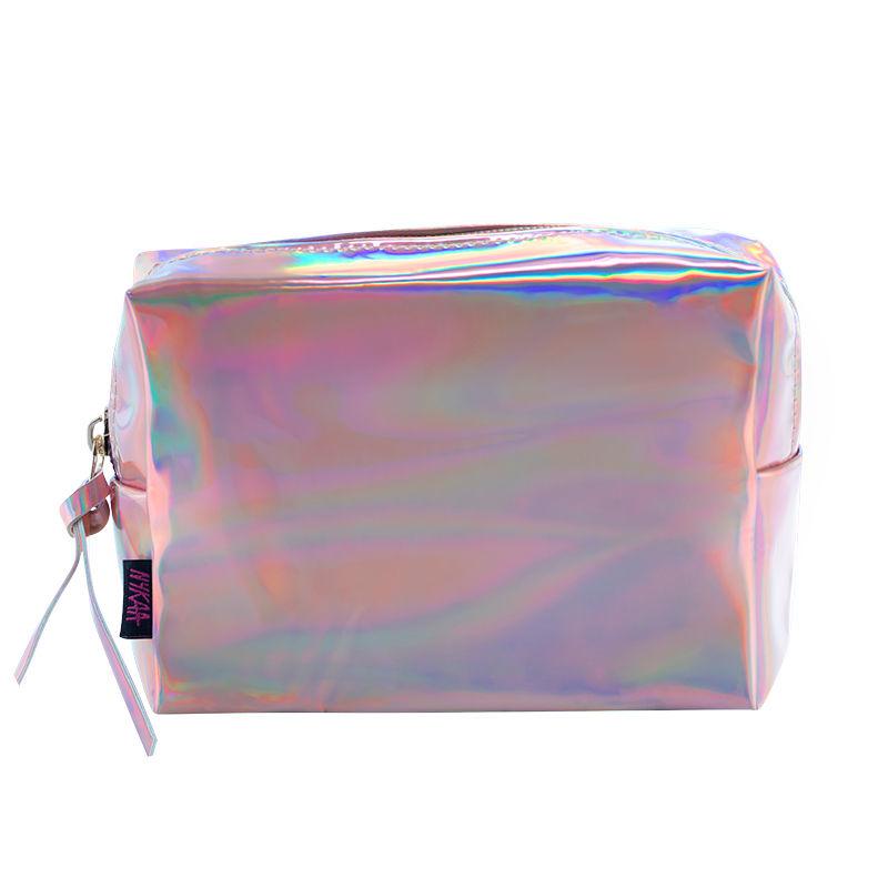 nykaa holographic pouch - golden
