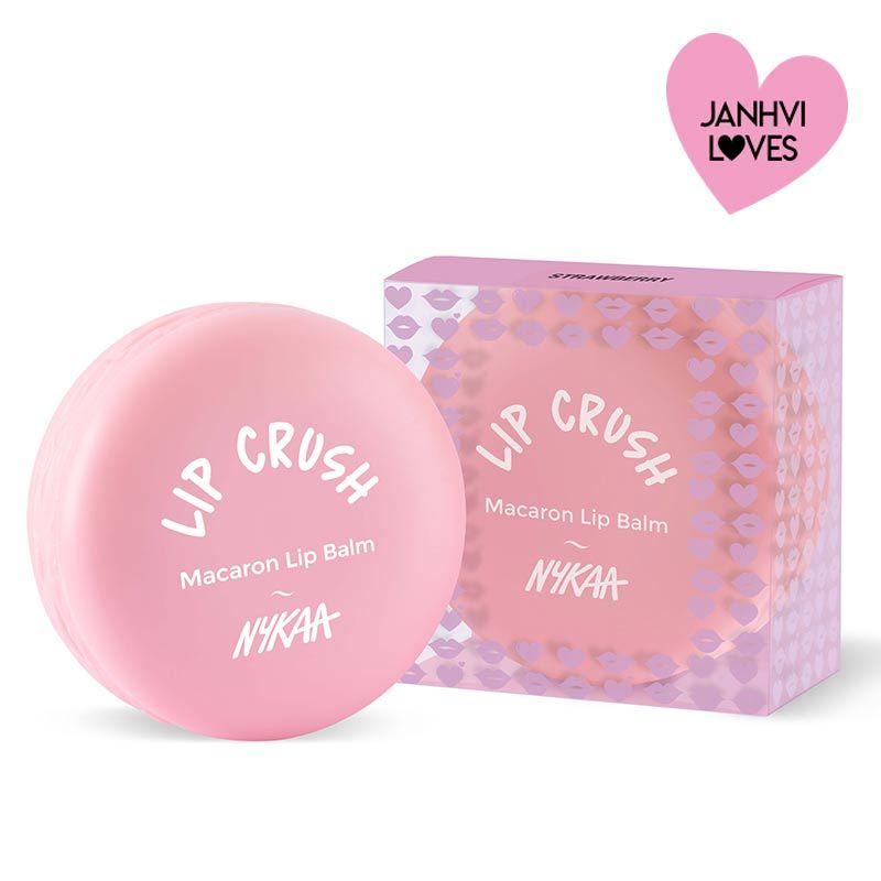 nykaa lip crush macaron lip balm - strawberry 06