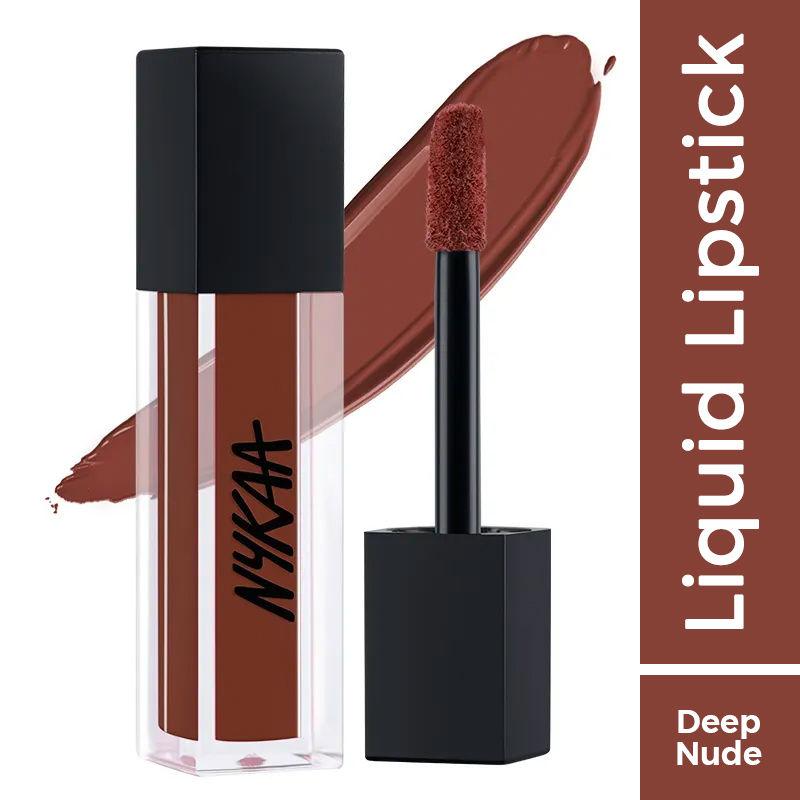 nykaa matte to last! mini liquid lipstick - chai 18