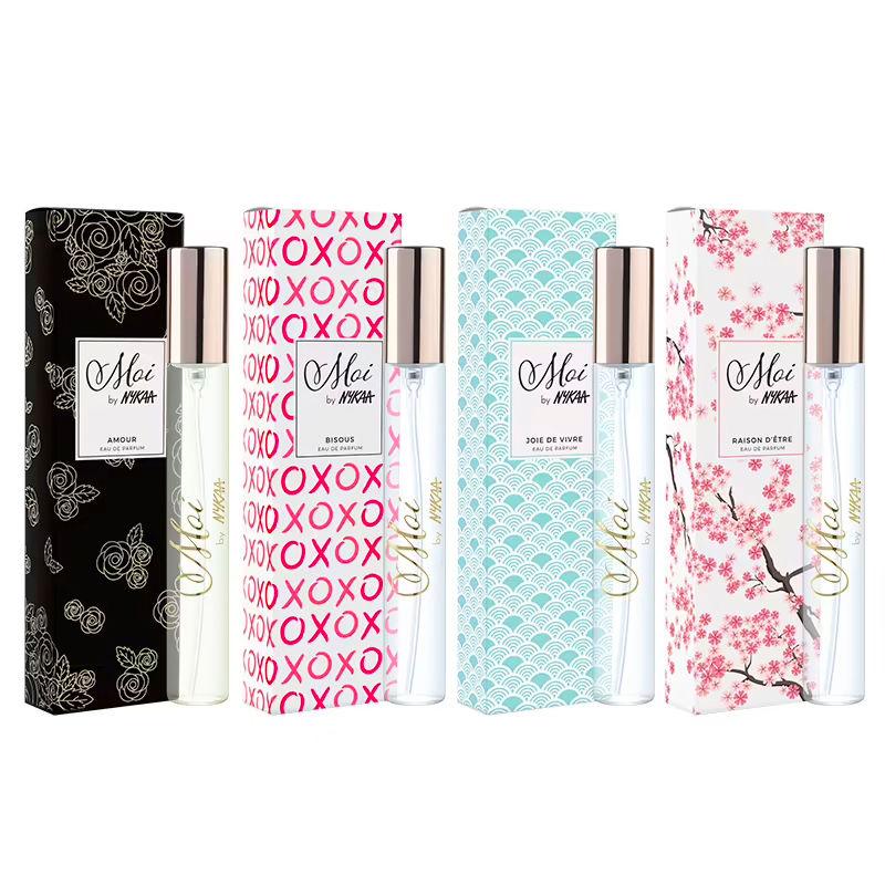 nykaa moi fragrance mini bar combo- amour, bisous, joie de vivre, raison d'etre