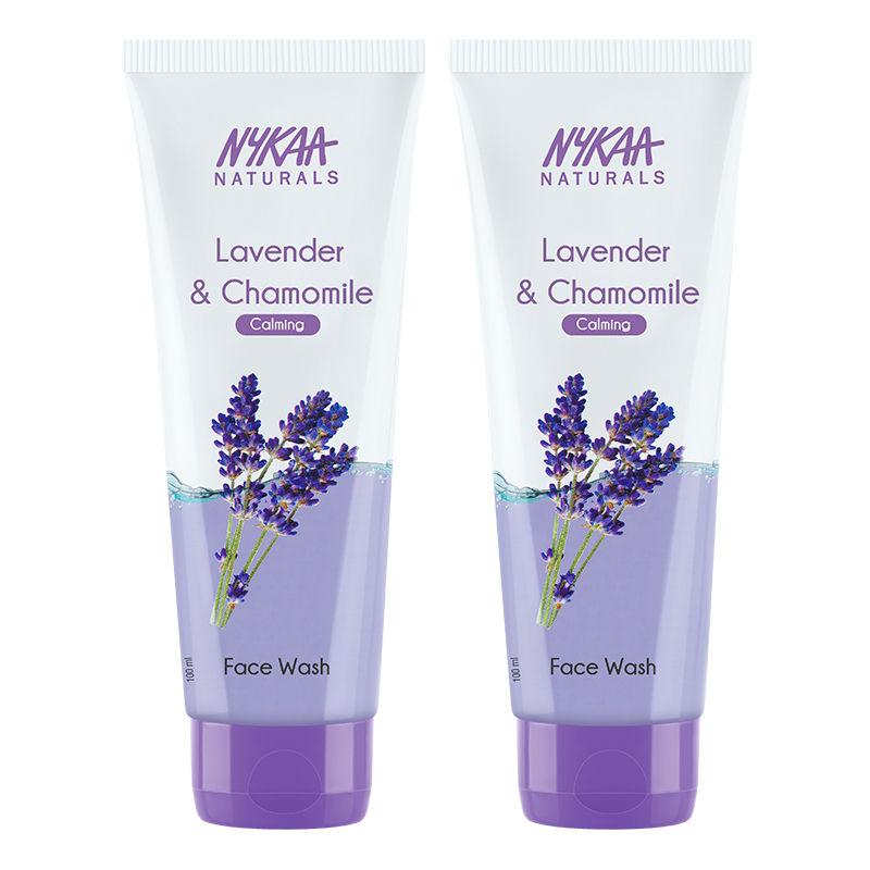 nykaa naturals lavender & chamomile face wash for calming skin combo (pack of 2)