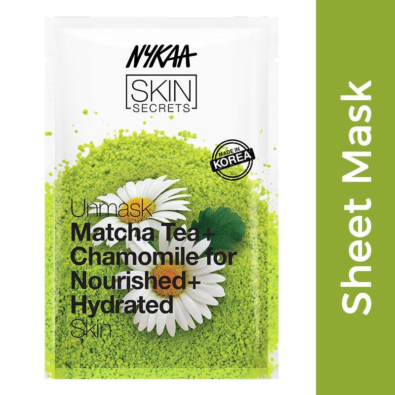 nykaa skin secrets exotic indulgence matcha tea+chamomile sheet mask for nourished & hydrated skin