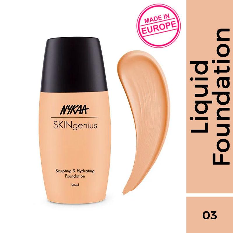 nykaa skingenius sculpting & hydrating foundation - warm sand 03