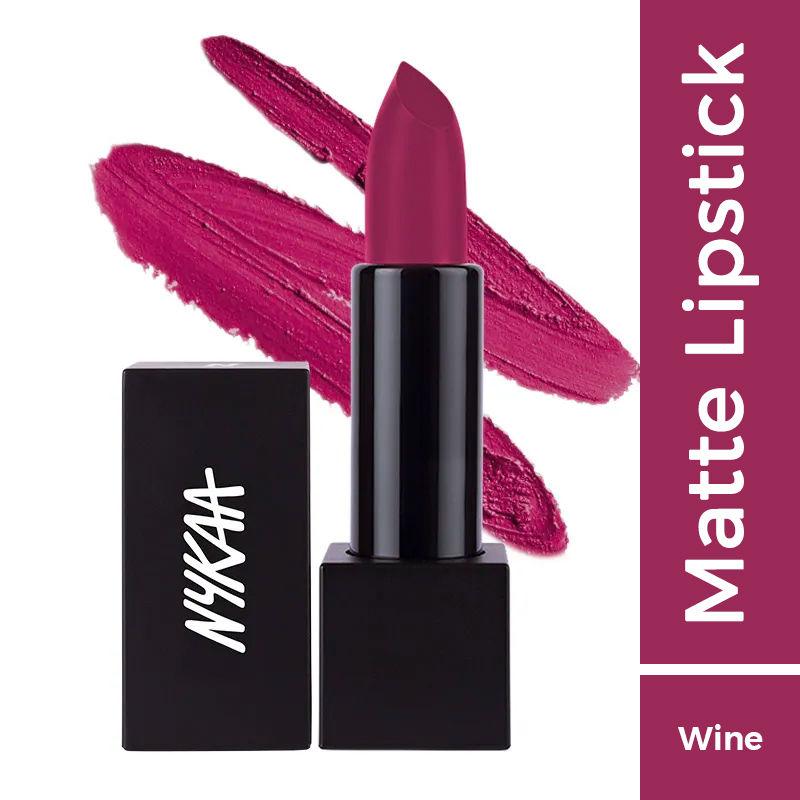 nykaa so matte lipstick - wicked wine 07 m