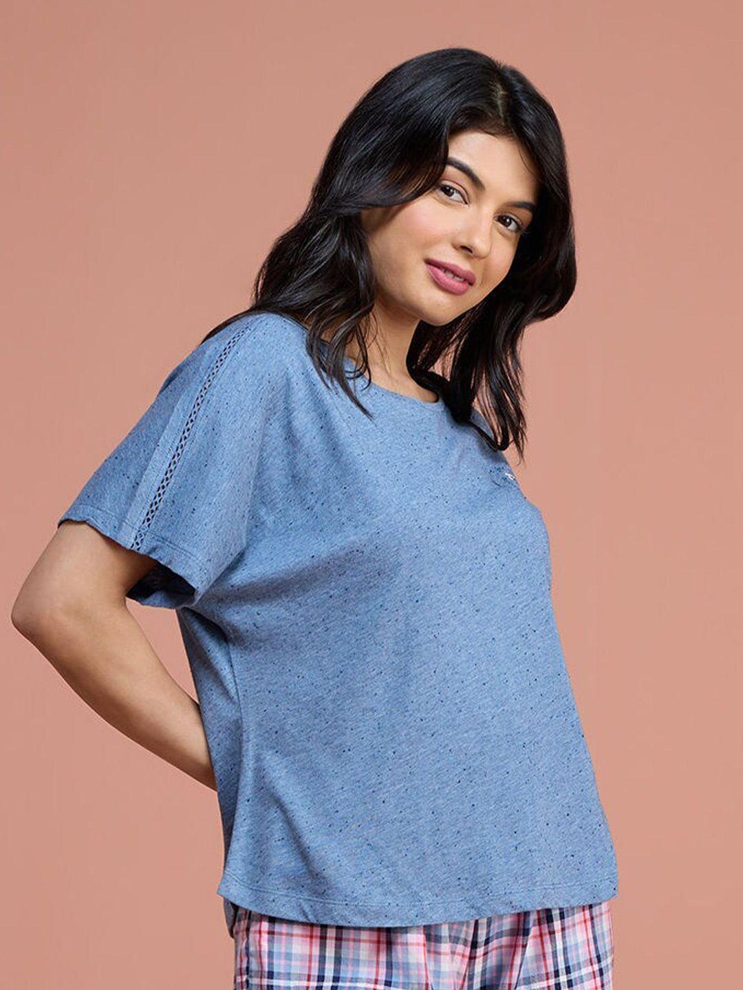 nykd blue print net top