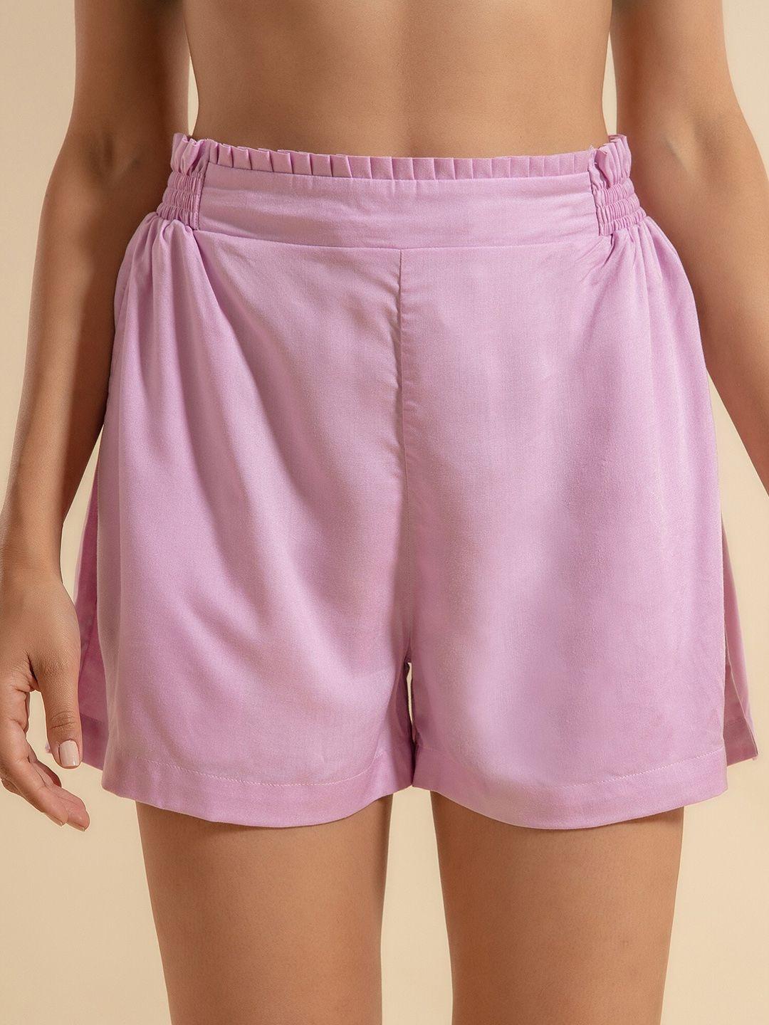 nykd women's trendy lounge shorts with drawstrings and side pockets