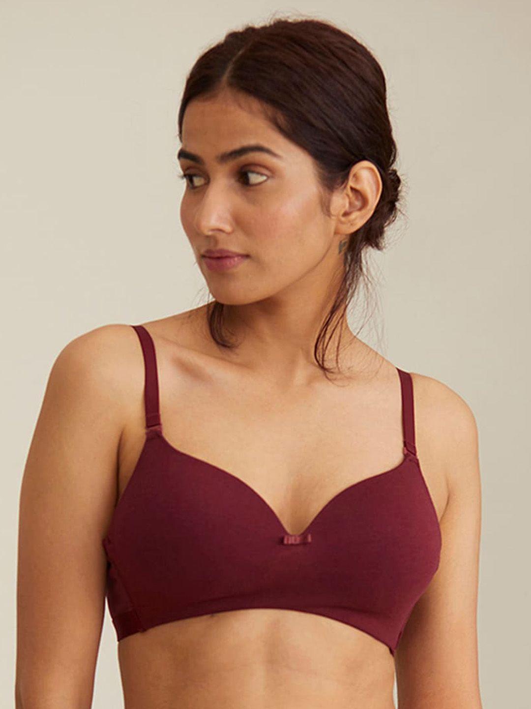 nykd women cotton t-shirt bra - lightly padded wireless 3\4 coverage