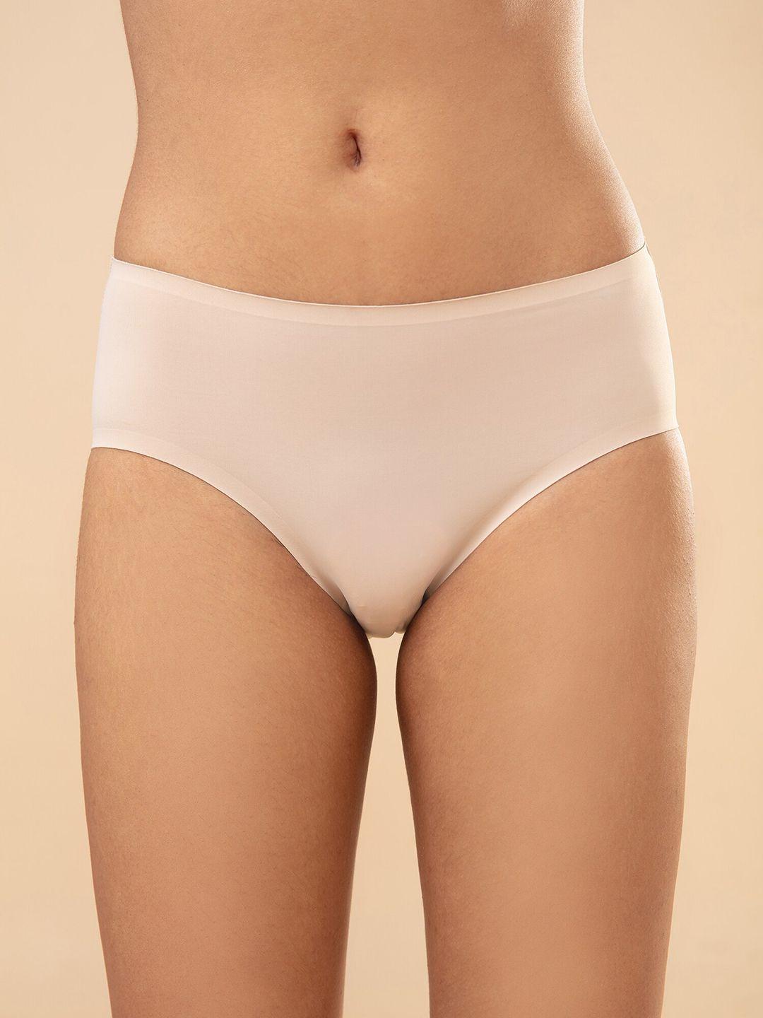 nykd women nude-colored solid hipster  briefs