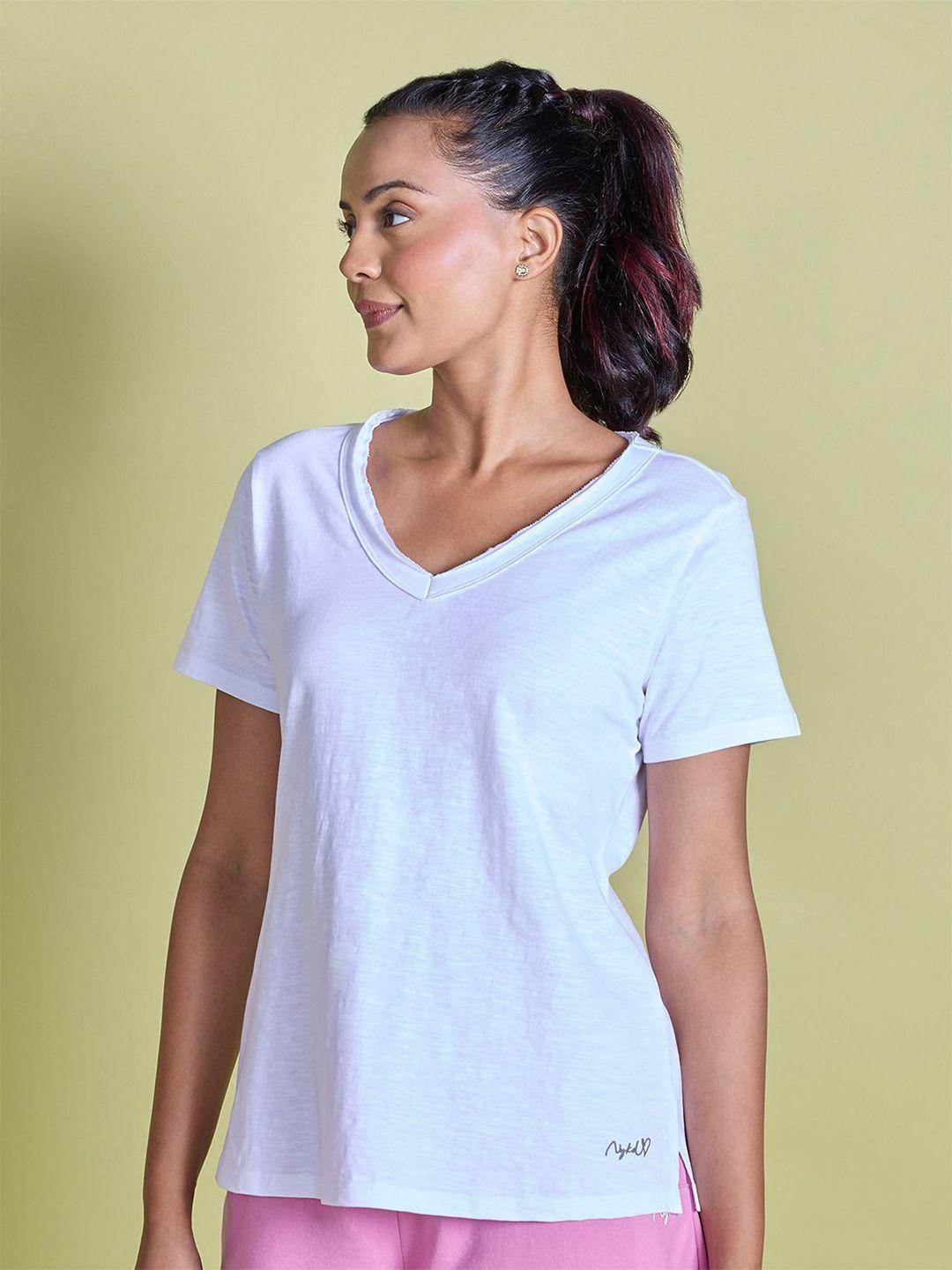 nykd women white t-shirt