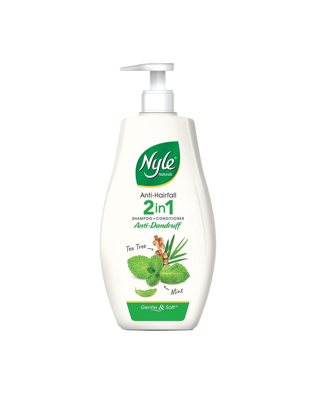 nyle naturals anti-dandruff 2-in-1 shampoo+conditioner with tea tree & mint - 400 ml