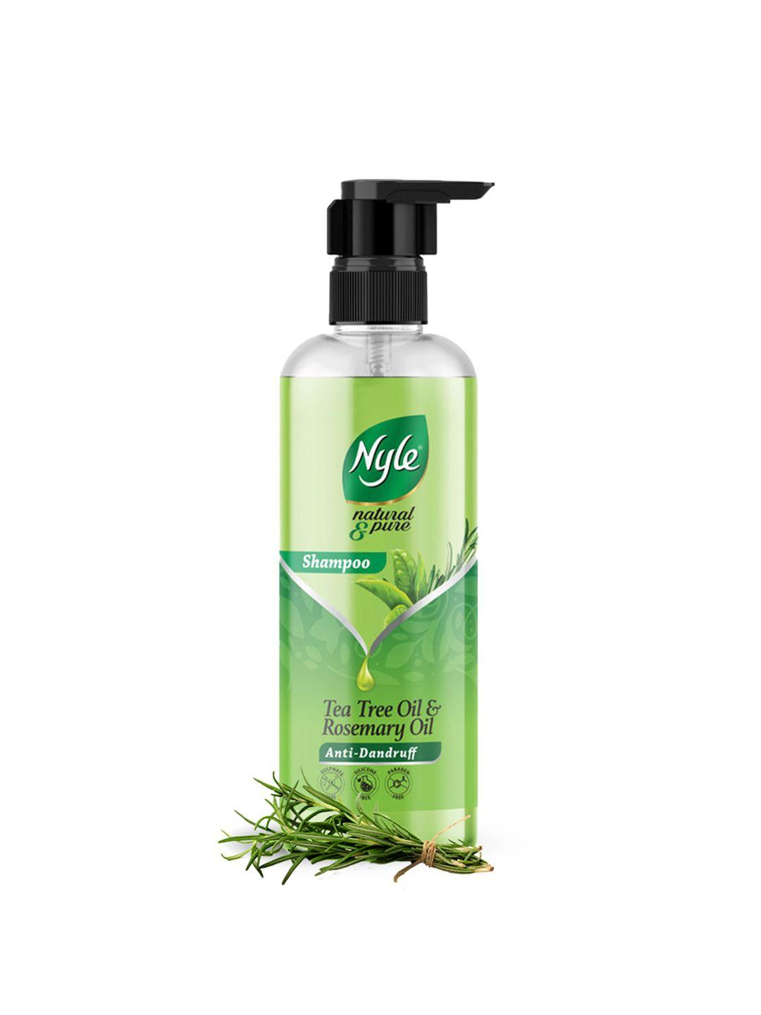 nyle naturals anti-dandruff shampoo with tea tree oil & rosemary oil - 300ml