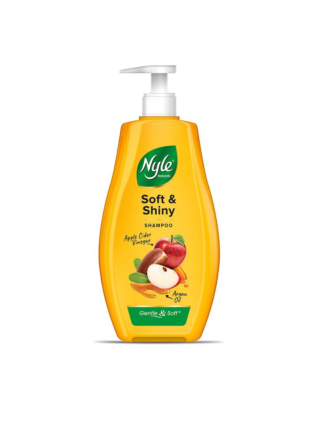 nyle naturals soft & shiny anti hairfall shampoo with apple cider vinegar - 400 ml
