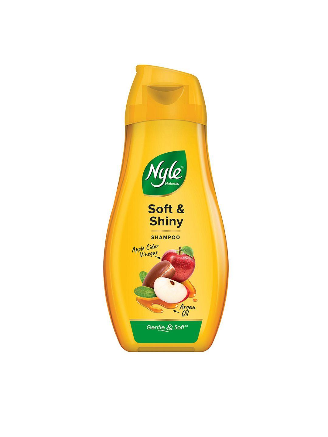 nyle naturals soft & shiny apple cider vinegar anti hairfall shampoo with argan oil- 180ml