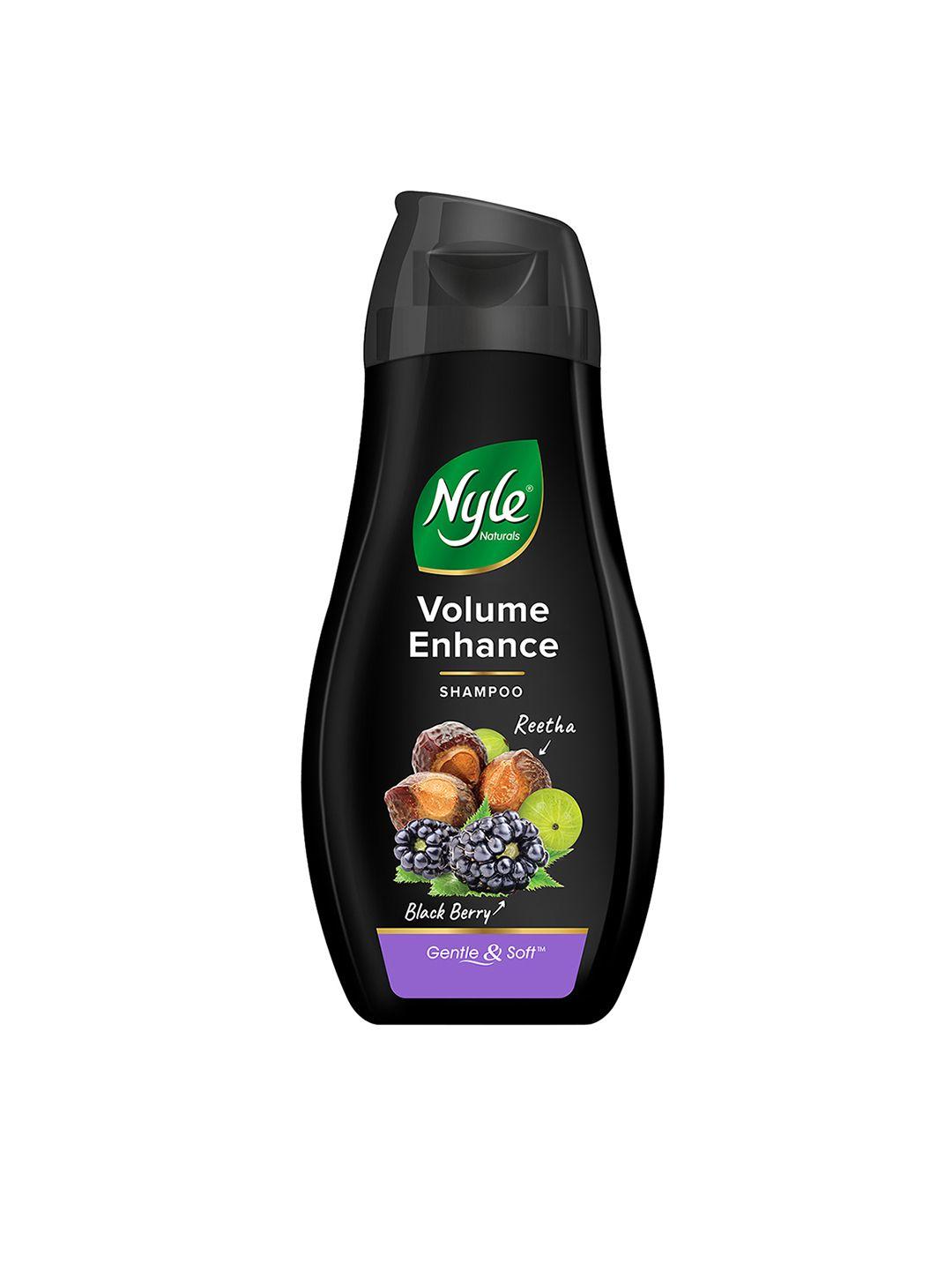 nyle naturals volume enhance anti hairfall shampoo with reetha & blackberry - 180 ml