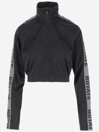 nylon crop jacket with logo