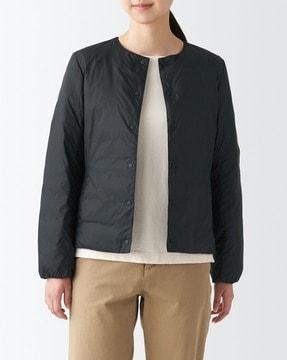nylon lightweight no-collar down jacket