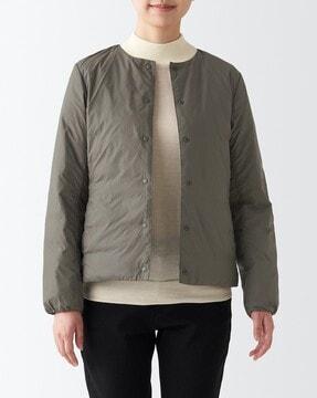 nylon lightweight no-collar down jacket