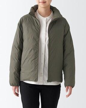 nylon lightweight stand-collar down jacket