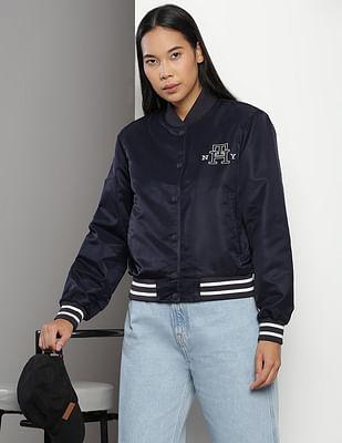 nylon monogram bomber jacket