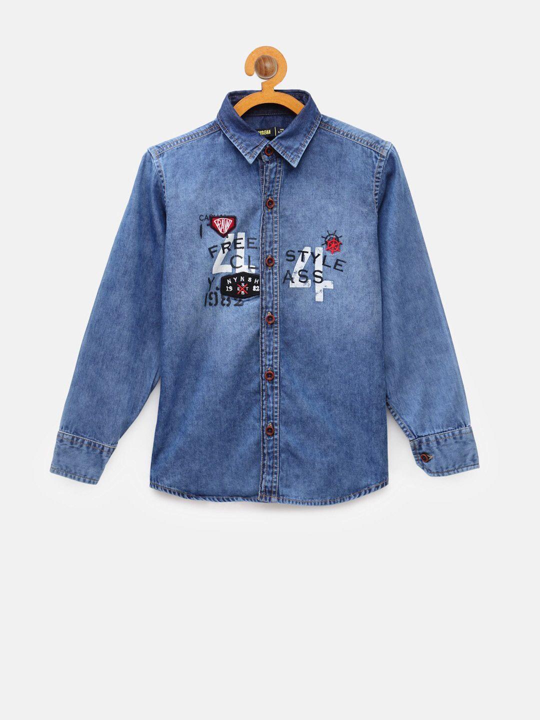 nynsh boys printed pure cotton casual shirt