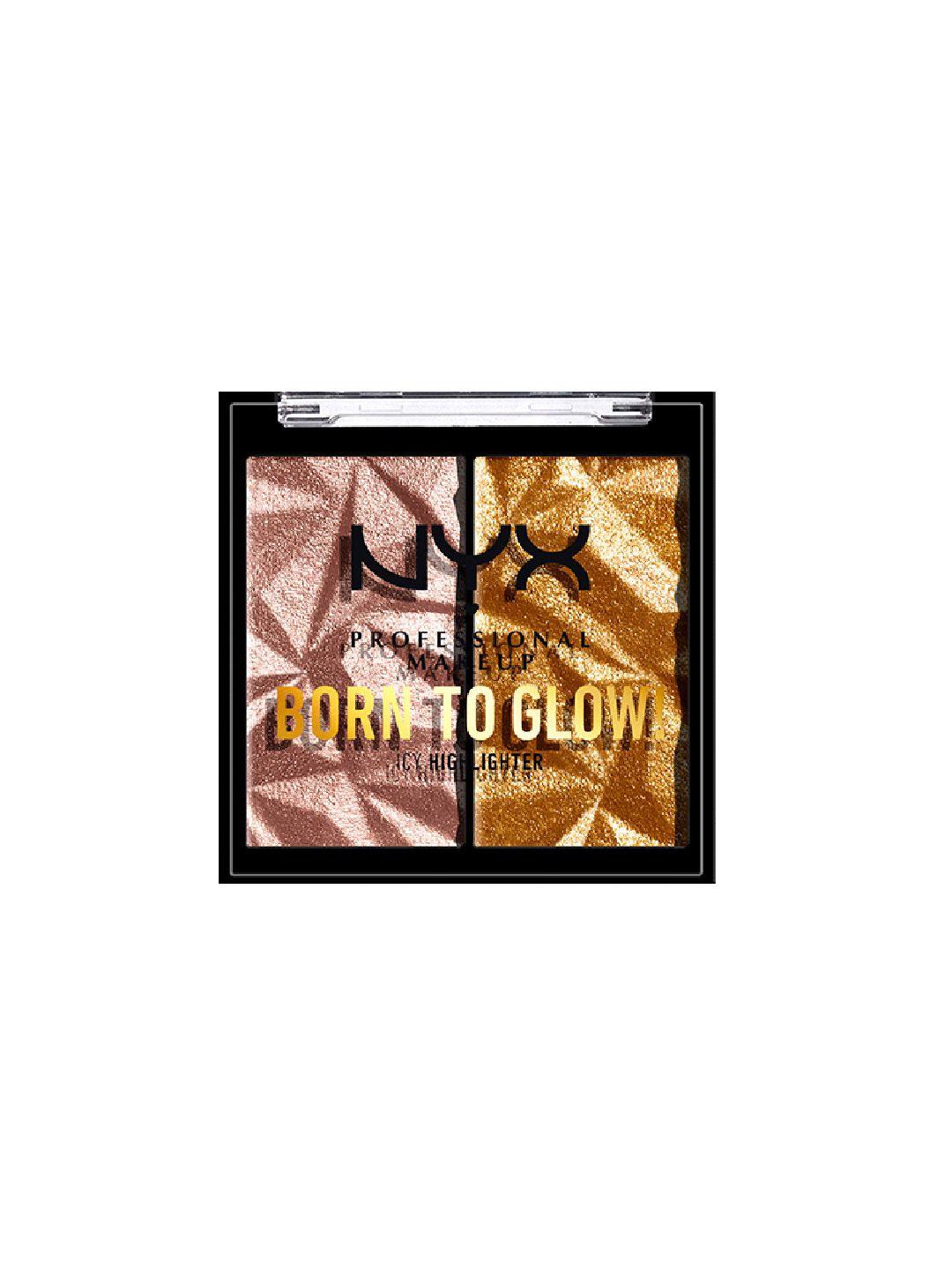 nyx professional makeup born to glow super blendable icy highlighter duo - rock candy