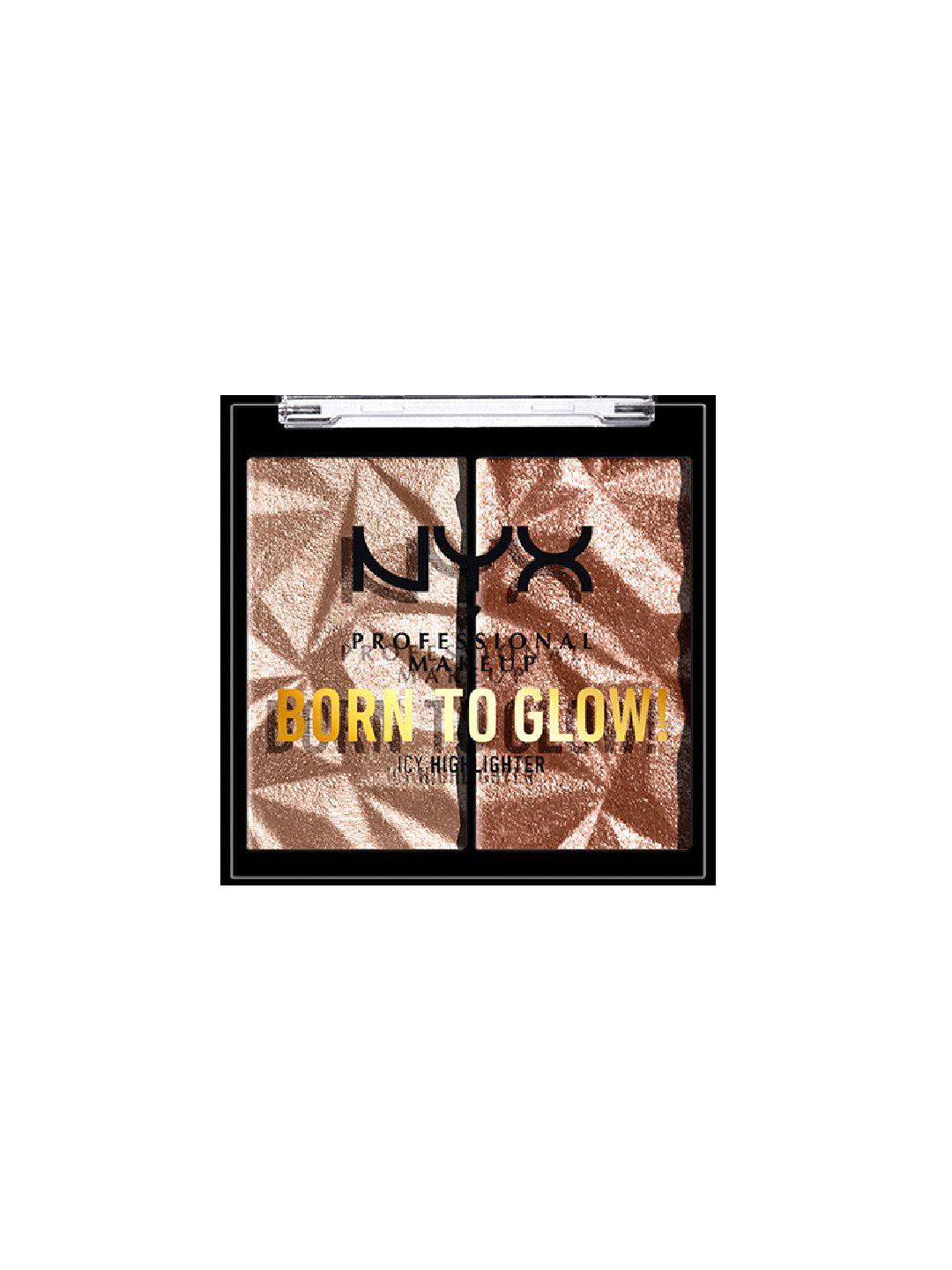 nyx professional makeup born to glow super blendable icy highlighter duo - high key flex