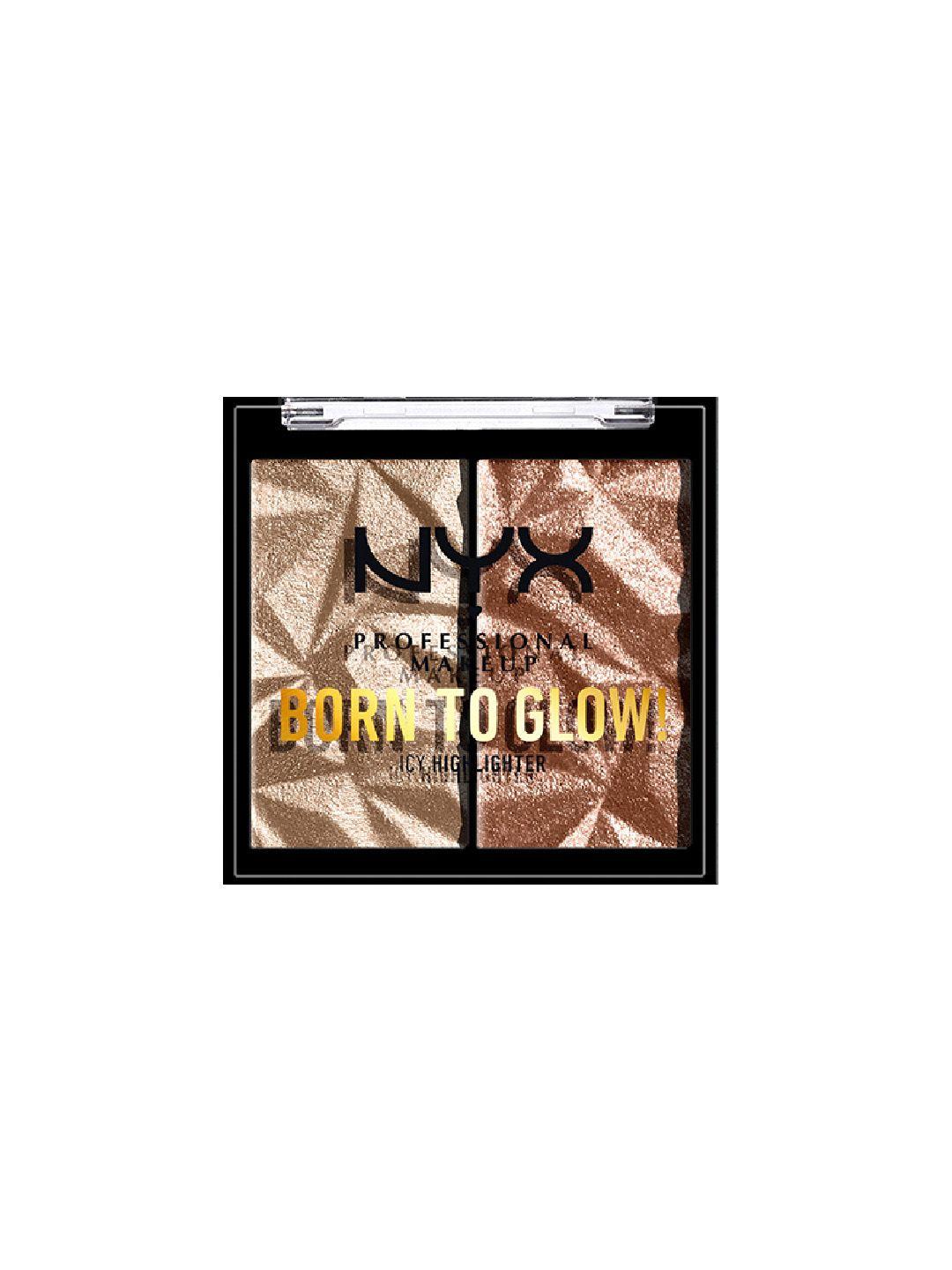 nyx professional makeup born to glow super blendable icy highlighter duo - platinum status