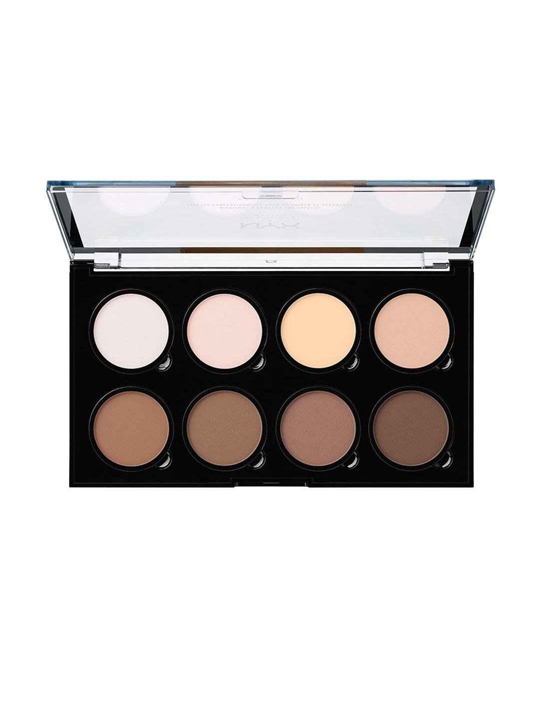 nyx professional makeup highlight & contour pro palette with matte finish - 21.9g