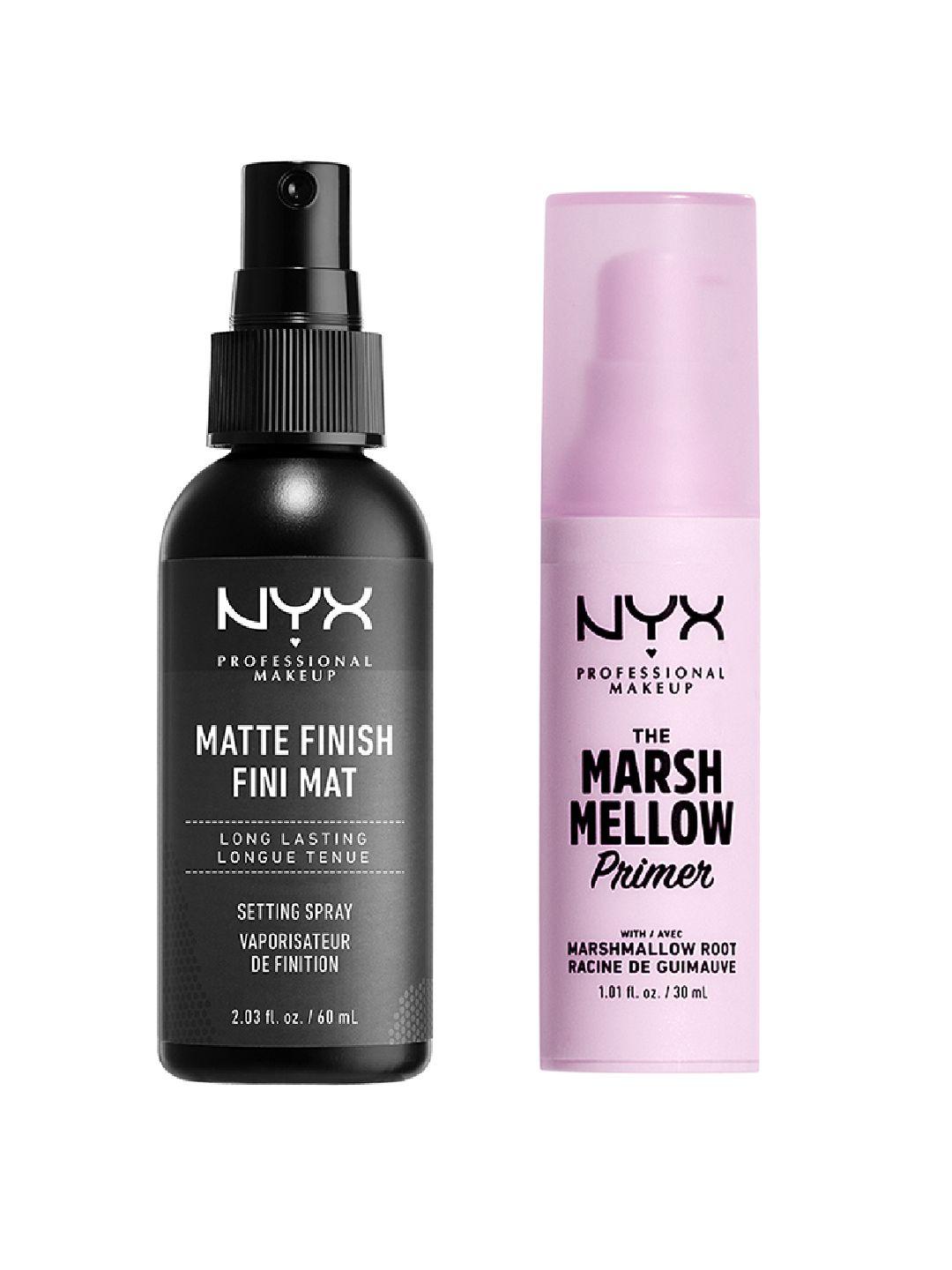 nyx professional makeup set of matte setting spray 60ml & marshmellow primer 30ml