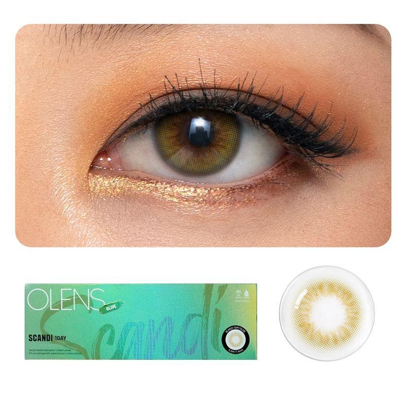 o-lens scandi 1day coloured contact lenses - olive 0.00 (5 pairs )