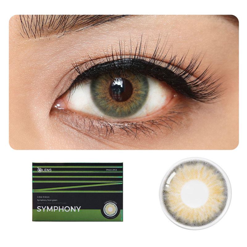 o-lens symphony monthly coloured contact lenses - green (0.00)