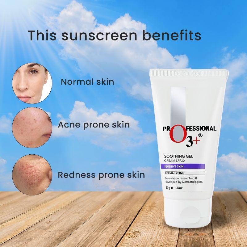 o3+ dermal zone soothing gel cream - spf 30 sensitive skin