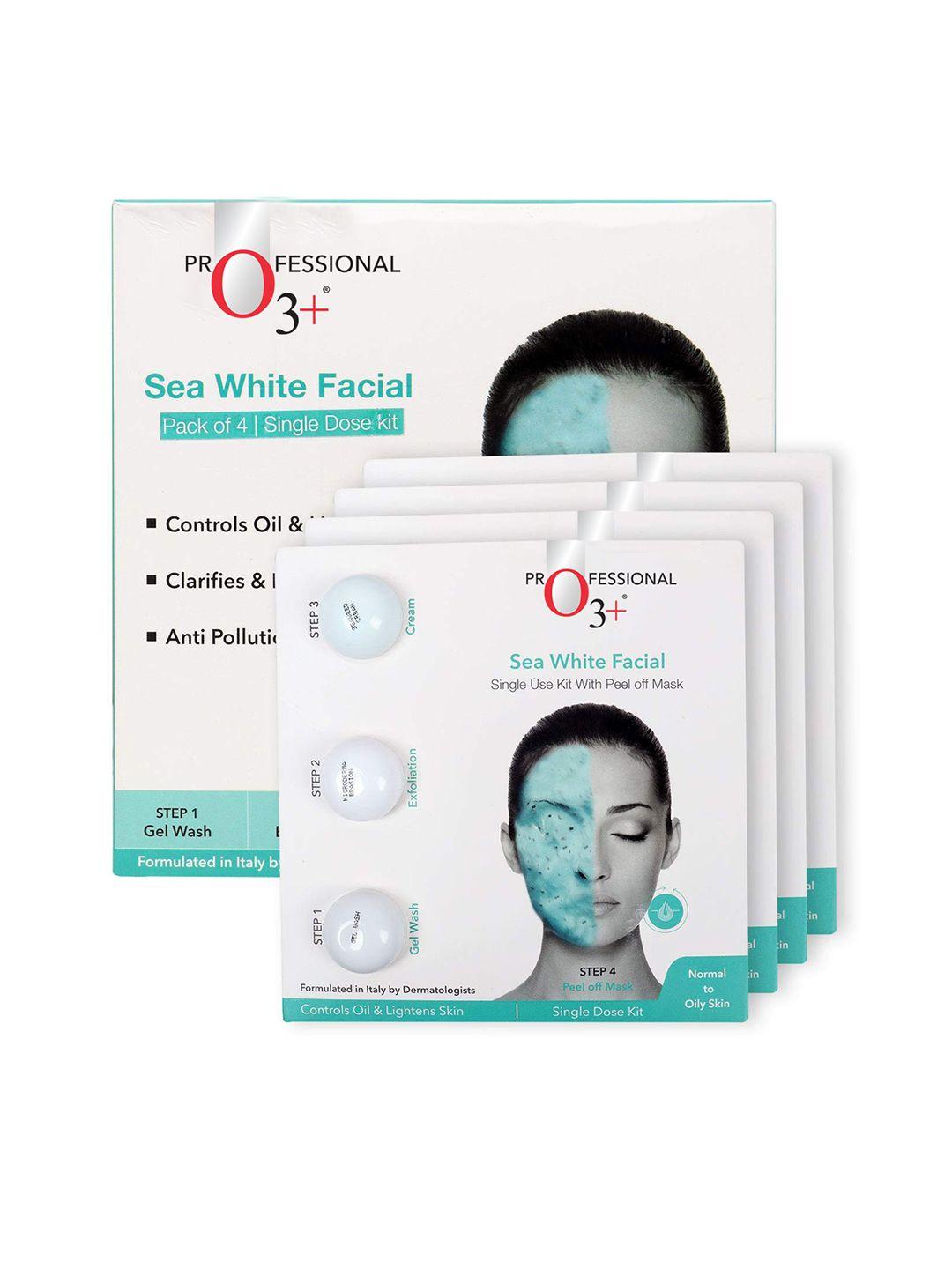 o3+ set of 4 sea white single dose facial kit