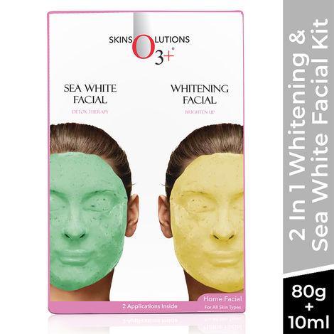 o3+ 2 in 1 whitening & sea white facial kit with peel off mask