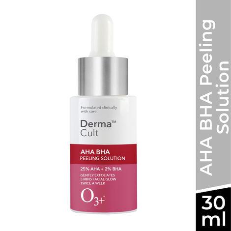 o3+ derma cult 25% aha + bha 2% peeling solution for glowing skin and pore cleansing(30ml)
