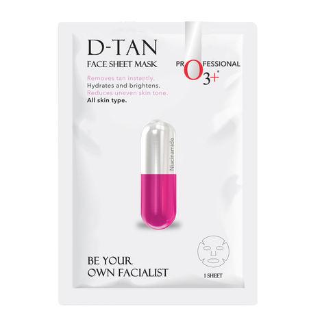 o3+ facialist dtan face sheet mask with niacinamide for de tan removal (30 g)