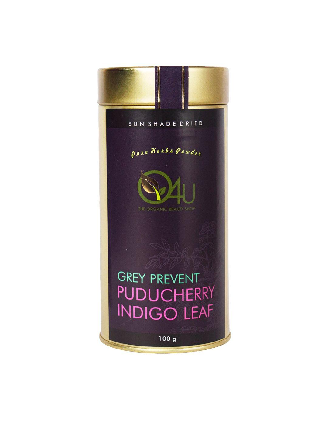 o4u sun shade dried grey prevent puducherry indigo leaf powder for dandruff control - 100g