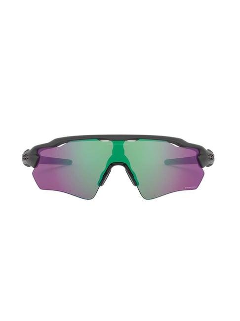 oakley 0oo9208 green prizm radar ev path wraparound sunglasses - 38 mm