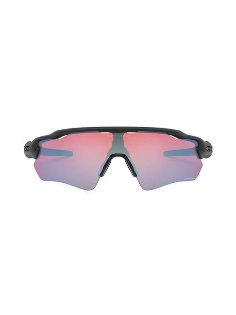 oakley 0oo9208 pink prizm radar ev path wraparound sunglasses - 38 mm