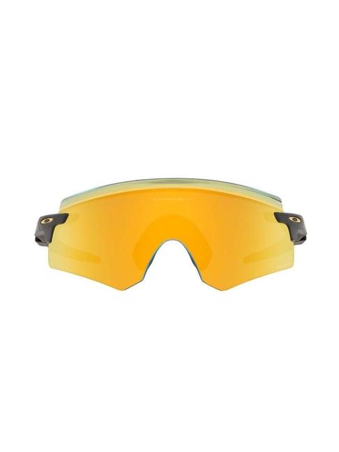 oakley 0oo9471 yellow prizm encoder wraparound sunglasses - 36 mm