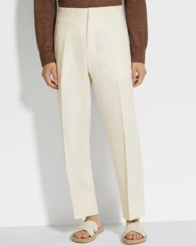 oasi lino straight fit pants