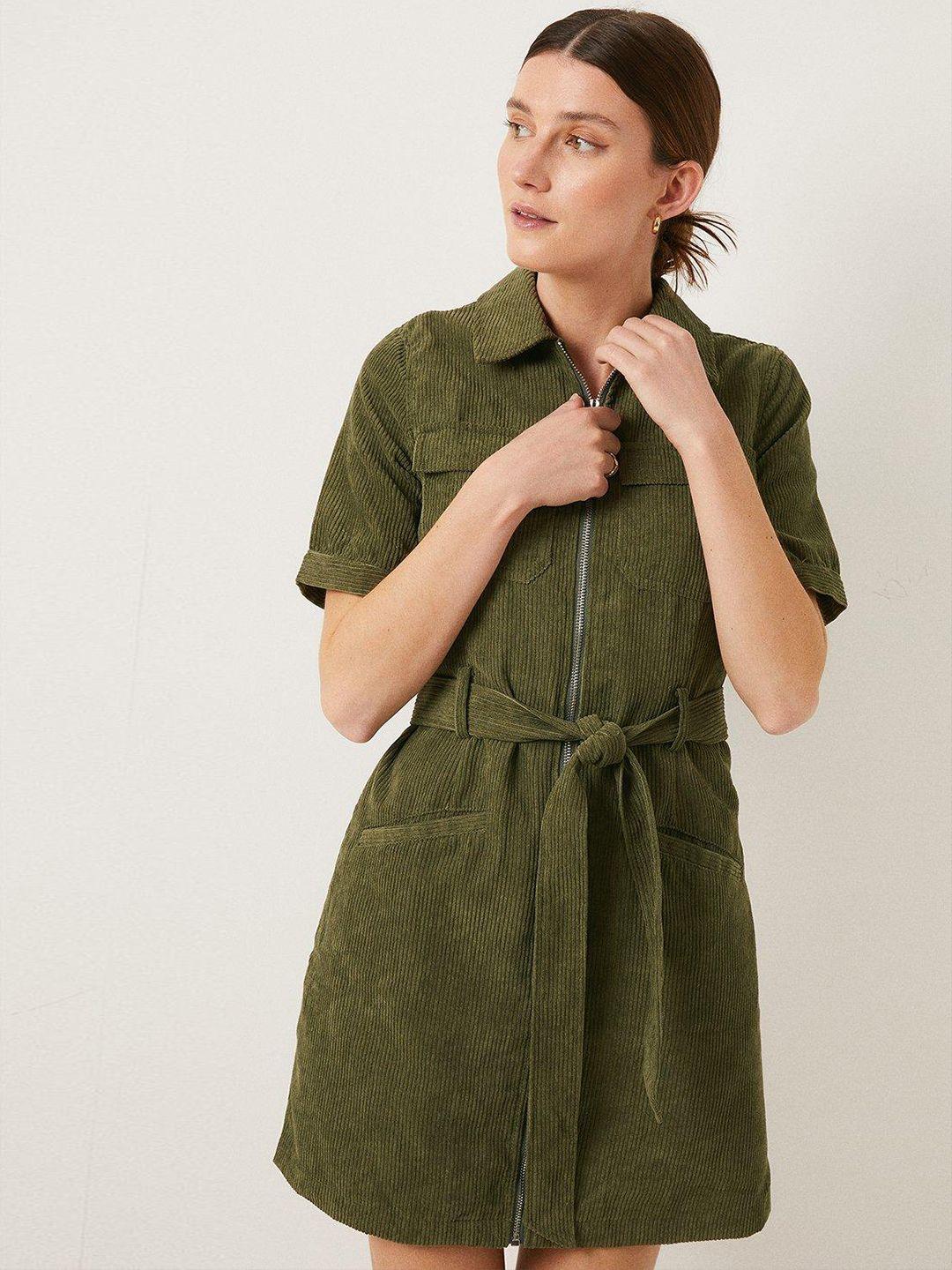 oasis corduroy shirt dress with belt