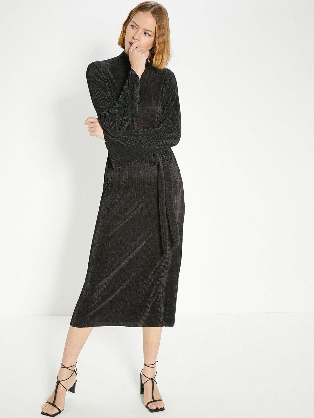oasis flared sleeves a-line belted midi dress