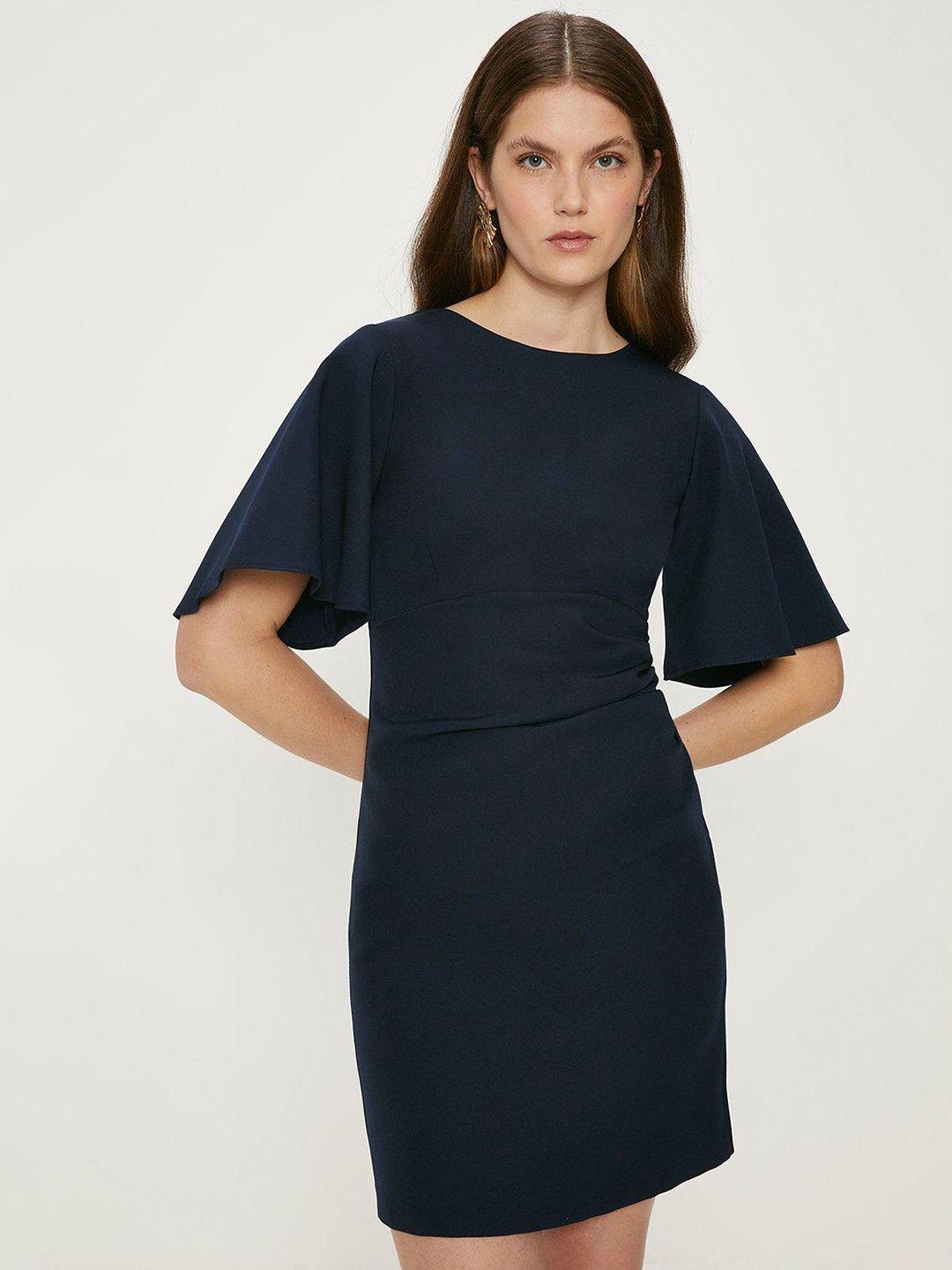 oasis flared sleeves crepe sheath mini dress